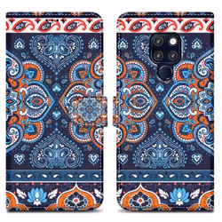 Coque pour Huawei MATE 20 - CADORABO - Mandala Bleu - Similicuir - Fermeture magnétique - Support horizontal