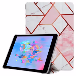 Coque tablette pour Apple iPad AIR 2 2014 / AIR 2013 / PRO (9.7 Zoll) Etui en Marbre Blanc Rose Housse Case Cover Protection