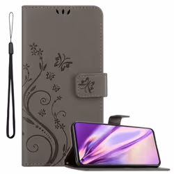 Coque pour Realme GT / GT Neo 2T / Q3 PRO Housse en GRIS FLORAL Etui Case Cover Protection Floral Portefeuille Wallet