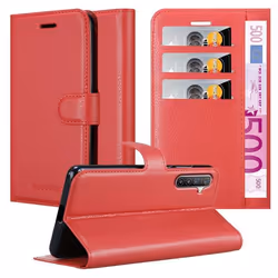 Coque pour Realme X2 / XT / Oppo K5 Housse en ROUGE CERISE Etui Case Cover Protection fermeture magnétique Portefeuille