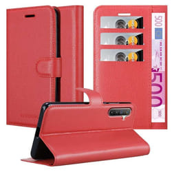 Coque pour Realme X2 / XT / Oppo K5 Housse en ROUGE CERISE Etui Case Cover Protection fermeture magnétique Portefeuille