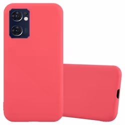 Coque pour Oppo FIND X5 LITE / Reno7 5G Etui en CANDY ROUGE Housse Case Cover Protection Silicone TPU Case