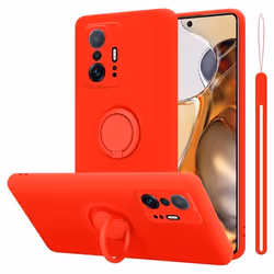 Coque pour Xiaomi 11T / 11T PRO Housse en LIQUID RED Etui Case Cover Protection en Silicone TPU telephone portable