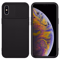 Housse pour Apple iPhone XS MAX Coque en Bonbon Noir Etui Case Cover Silicone TPU et protection pour appareil photo