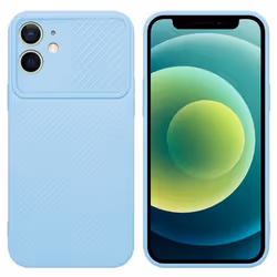 Housse pour Apple iPhone 12 MINI Coque en Bonbon Bleu Clair Etui Case Cover Silicone TPU et protection pour appareil photo