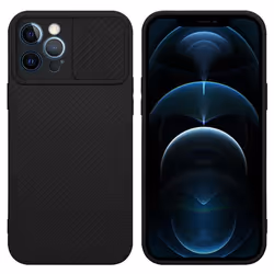 Housse pour Apple iPhone 12 PRO MAX Coque en Bonbon Noir Etui Case Cover Silicone TPU et protection pour appareil photo