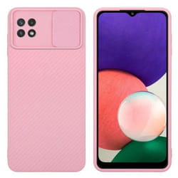 Housse pour Samsung Galaxy A22 5G Coque en Bonbon Rose Etui Case Cover Silicone TPU et protection pour appareil photo