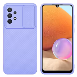 Housse pour Samsung Galaxy A32 4G Coque en Bonbon Lilas Etui Case Cover Silicone TPU et protection pour appareil photo