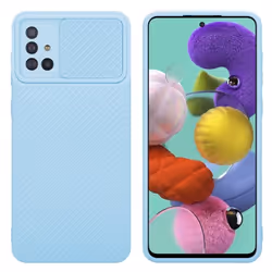 Housse pour Samsung Galaxy A51 4G / M40s Coque en Bonbon Bleu Clair Etui Case Cover Silicone TPU et protection pour appareil ...