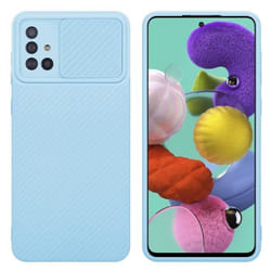 Housse pour Samsung Galaxy A51 4G / M40s Coque en Bonbon Bleu Clair Etui Case Cover Silicone TPU et protection pour appareil photo