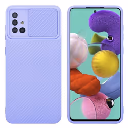 Housse pour Samsung Galaxy A51 4G / M40s Coque en Bonbon Lilas Etui Case Cover Silicone TPU et protection pour appareil photo