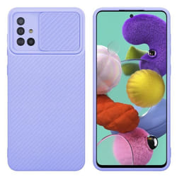 Housse pour Samsung Galaxy A51 4G / M40s Coque en Bonbon Lilas Etui Case Cover Silicone TPU et protection pour appareil photo