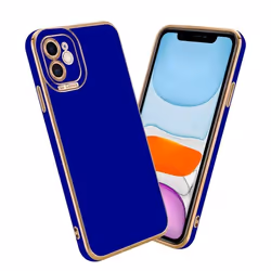 Coque pour Apple iPhone 11 Housse en Glossy Bleu - Or Rose Etui Case Cover Silicone TPU et protection pour appareil photo