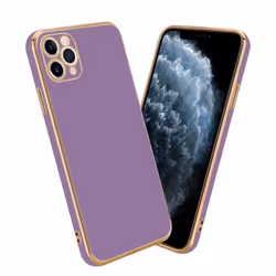Housse pour Apple iPhone 11 PRO Coque en Glossy Lilas - Or Etui Case Cover Silicone TPU et protection pour appareil photo
