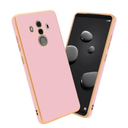 Housse pour téléphone - CADORABO - Huawei MATE 10 PRO - Silicone TPU - Protection caméra - Brillant Rose/Or