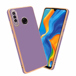 Housse pour Huawei P30 LITE Coque en Glossy Lilas - Or Etui Case Cover Silicone TPU et protection pour appareil photo