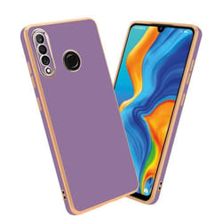 Housse pour Huawei P30 LITE Coque en Glossy Lilas - Or Etui Case Cover Silicone TPU et protection pour appareil photo