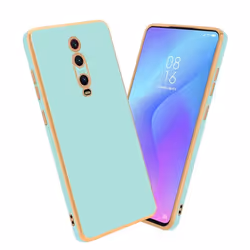 Housse pour Xiaomi Mi 9T / Mi 9T PRO / RedMi K20 / RedMi K20 PRO Coque en Glossy Vert Menthe - Or Etui Case Cover Silicone TP ...