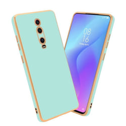 Housse pour Xiaomi Mi 9T / Mi 9T PRO / RedMi K20 / RedMi K20 PRO Coque en Glossy Vert Menthe - Or Etui Case Cover Silicone TPU et