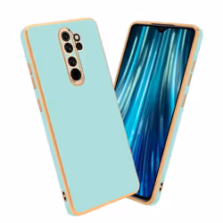 Housse pour Xiaomi RedMi NOTE 8 PRO Coque en Glossy Vert Menthe - Or Etui Case Cover Silicone TPU et protection pour appareil ...