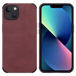 Coque pour Apple iPhone 13 Etui en Bourgogne Violet Housse Cover Case en Silicone TPU élégante similicuir