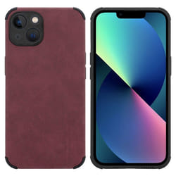 Coque pour Apple iPhone 13 Etui en Bourgogne Violet Housse Cover Case en Silicone TPU élégante similicuir