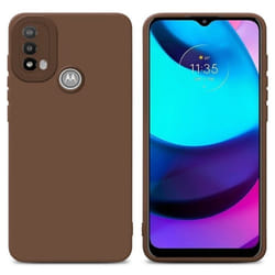 Coque pour Motorola MOTO E20 en FLUID MARRON Housse Etui Case Cover en Silicone TPU flexible Protection