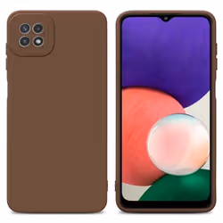 Coque pour Samsung Galaxy A22 5G en FLUID MARRON Housse Etui Case Cover en Silicone TPU flexible Protection