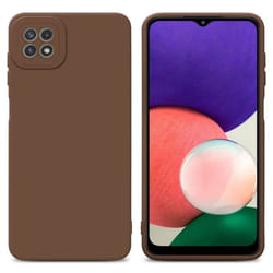 Coque pour Samsung Galaxy A22 5G en FLUID MARRON Housse Etui Case Cover en Silicone TPU flexible Protection