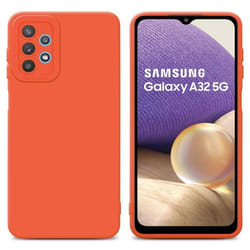 Coque pour Samsung Galaxy A32 5G en FLUID ORANGE Housse Etui Case Cover en Silicone TPU flexible Protection