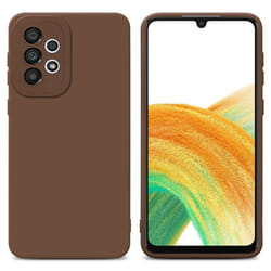 Coque pour Samsung Galaxy A33 5G en FLUID MARRON Housse Etui Case Cover en Silicone TPU flexible Protection