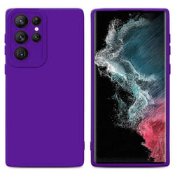 Coque pour Samsung Galaxy S22 ULTRA en FLUID VIOLET FONCÉ Housse Etui Case Cover en Silicone TPU flexible Protection