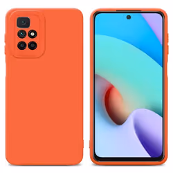 Coque pour Xiaomi RedMi 10 en FLUID ORANGE Housse Etui Case Cover en Silicone TPU flexible Protection