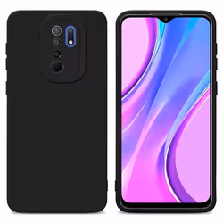 Coque pour Xiaomi RedMi 9 en FLUID NOIR Housse Etui Case Cover en Silicone TPU flexible Protection