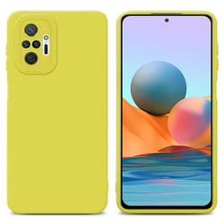 Coque pour Xiaomi RedMi NOTE 10 PRO en FLUID JAUNE Housse Etui Case Cover en Silicone TPU flexible Protection