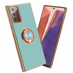 Housse pour Samsung Galaxy NOTE 20 Coque en Glossy Turquoise - Or Etui Case Cover Silicone TPU flexible avec protection Camer ...