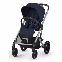 CYBEX Balios S Lux, Ciel de lit, Poussette classique, Unisexe, Pliable, Bleu, Argent