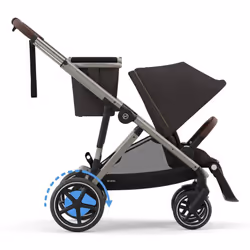 CYBEX e-Gazelle S, Ciel de lit, Poussette classique, Unisexe, Pliable, Marron, Chocolat