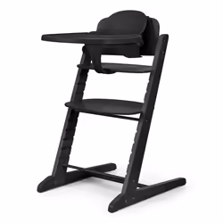 CYBEX Iris 3-in-1, Chaise haute multifonctionnelle, Siège rigide, Noir, Monochromatique, Bois d'hêtre, 120 kg