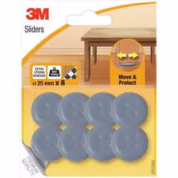 3M SP62A06, Gris, Polymère, Rond, 25 mm, 25 mm, 8 pièce(s)