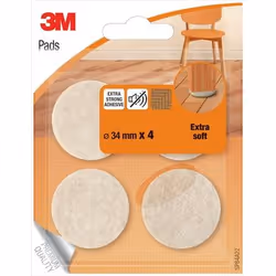 3M SP84A22, Beige, Fibre, Rond, 34 mm, 34 mm, 4 pièce(s)