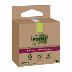 Post-It 7100284577, Carré, Bleu, Vert, Rose, Papier, 100%, 47,6 mm, 47,6 mm