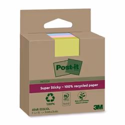 Post-It 7100284982, Carré, Bleu, Vert, Rose, Papier, 100%, 76 mm, 76 mm