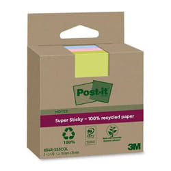 Post-It 7100284982 Carré Bleu, Vert, Rose 70 feuilles Auto-adhésif