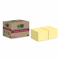 Post-It 7100284981, Carré, Jaune, Papier, 100%, 76 mm, 76 mm