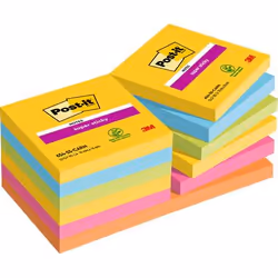 Post-It 7100244585, Carré, Bleu, Vert, Orange, Rose, Jaune, Papier, PEFC, 76 mm, 76 mm