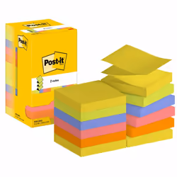 Post-It 7100290154, Carré, Vert, Orange, Rose, Violet, Jaune, Papier, 76 mm, 76 mm, 100 feuilles