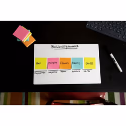 Post-It 7100290154 Carré Vert, Orange, Rose, Violet, Jaune 100 feuilles