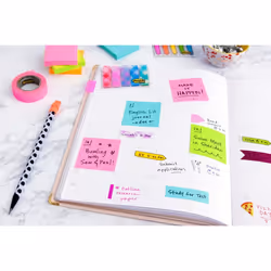 Post-It 7100290154 Carré Vert, Orange, Rose, Violet, Jaune 100 feuilles - Vue supplémentaire 4