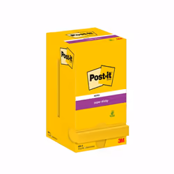 Post-It 7100290189, Carré, Jaune, Papier, 76 mm, 76 mm, 90 feuilles